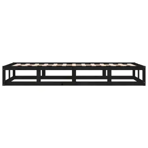 Berkfield Bed Frame Black 90x200 cm Solid Wood