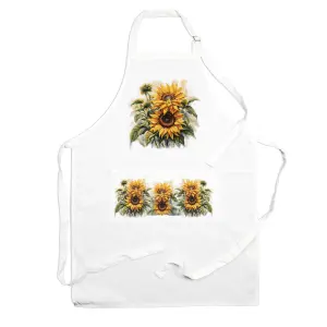 Purely Home  Garden Flowers Sunflowers Apron - Floral Gifts for Her - Cooking & Baking