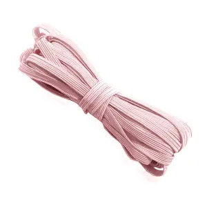 5mm Wide Flat Elastic Band, Adjustable Strech Elastic Cord Flat Tape, Pink - 25 metres