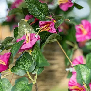 Artificial Purple Flower Hanging Basket Garden