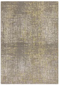 Gold Abstract Modern Easy to Clean Bedroom Dining Room and Living Room Rug-200cm X 290cm