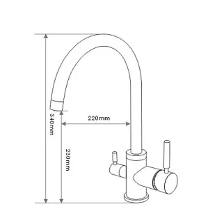 Hommix Verona Chrome 3-Way Tap (Triflow Filter Tap)