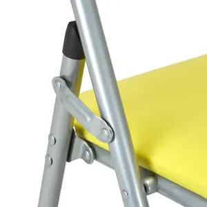 Folding Padded Office Chair - Yellow - Set of 6