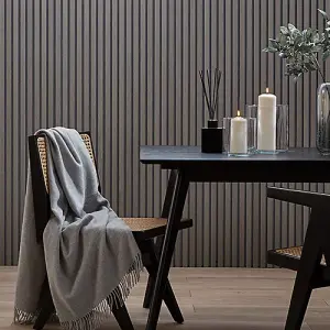 Naturewall SlatWall Acoustic Grey Oak - 240cm x 60cm on Grey Felt