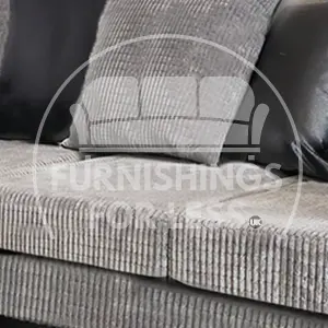 Luca Black and Grey 3 Seater Fabric and Leather Trim Cord