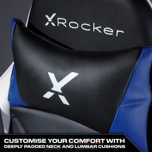 X-Rocker Agility eSport Gaming Chair Racing PC Reclining Adjustable PC Gaming Seat - BLUE