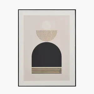 Large Art Deco Print with Gold Detail and Black Frame