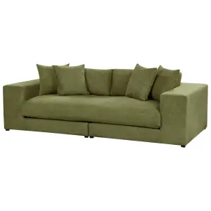 Beliani Modern 3 Seater Sofa Green GLORVIKA