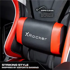 X-Rocker Agility eSport Gaming Chair Racing PC Reclining Adjustable PC Gaming Seat - RED