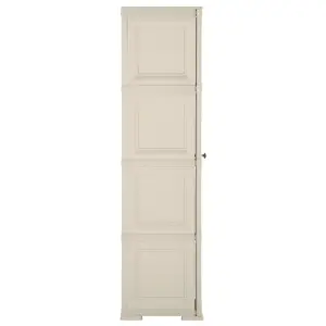 Berkfield Plastic Cabinet 40x43x164 cm Wood Design Cream