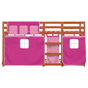 Berkfield Bunk Bed without Mattress Pink 90x190 cm Single Solid Wood Pine