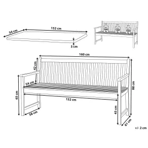 Garden Bench with Cushion VIVARA Certified Acacia Wood Navy Blue