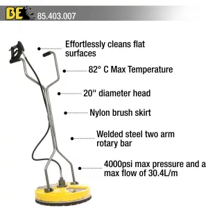 BE PRESSURE WHIRLAWAY 20" FLAT SURFACE CLEANER