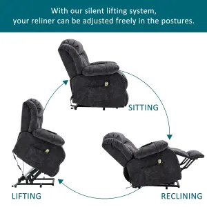 Fabric Electric Massage Recliner Chair with Padded Design and Heating Function