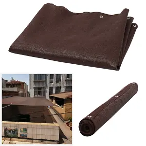 200g/m² Brown Fabric Balcony Garden Privacy Screen Windbreak Fence 1x50M