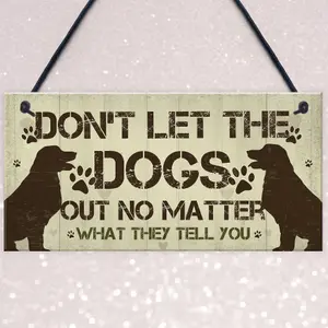 Red Ocean Dog Sign For Home Dog Sign For Gate Funny Dog Gift Hanging Pet Sign Home Decor Gift