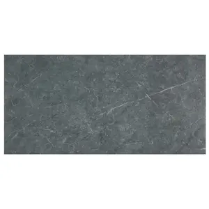 Ceramica Sorrento Anthracite Matt Stone effect Porcelain Indoor Wall & floor Tile, Pack of 4, (L)750mm (W)370mm