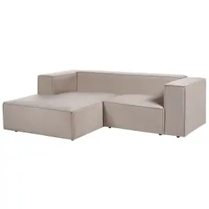 2 Seater Sofa VERNON Taupe Velvet 2 Seater Right Hand