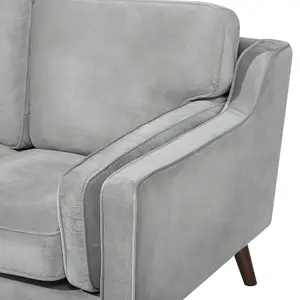 2 Seater Velvet Sofa Light Grey LOKKA