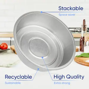 20 Pk Coppice Deep Round Aluminium Foil Pie Dish for Baking, Serving & Food Storage 18 x 5.5cm Freezer, Microwave & Oven Safe