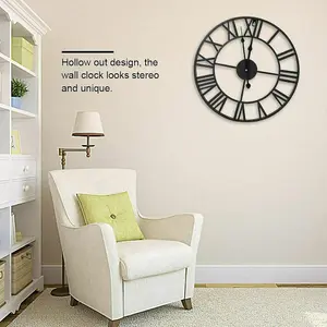 60cm Wall Clock Metal Large Rotating Gears Wall Clock