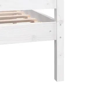 Berkfield Bed Frame White Solid Wood 90x200 cm