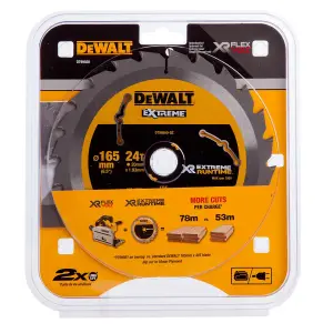 3 X Dewalt DT99560 165mm x 20mm 24T Extreme Runtime FlexVolt Plunge Saw Blades