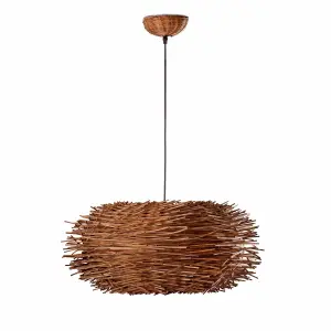 Luminosa Nido 1 Light Ceiling Pendant Brown, E27