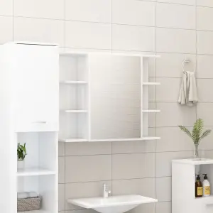 Berkfield 3 Piece Bathroom Furniture Set High Gloss White Engineered Wood