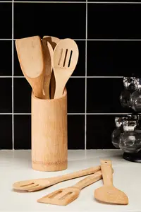 Essentials by Premier Aleki 6pc Bamboo Kitchen Tool Set With Holder