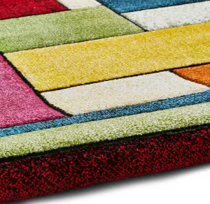 Geometric Multi Rug, Stain-Resistant Rug, Modern Multi Rug for Bedroom, Living Room, & Dining Room-160cm X 220cm