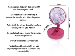 Prem-I-Air Compact USB Rechargeable Desktop Fan with Adjustable Head