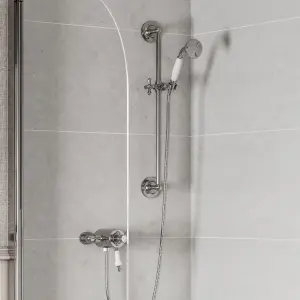 Heritage Highbrook Gloss Chrome effect Single-spray pattern Exposed & Adjustable Shower kit