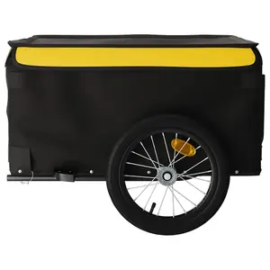 vidaXL Bike Trailer Black and Yellow 45 kg Iron