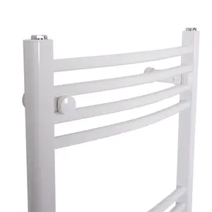 Rinse Bathrooms Prefilled Electric Curved Heated Towel Rail Radiator for Bathroom Kitchen White 1000x500mm - 200W