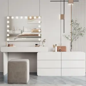 Vanity Mirror with Lights and Bluetooth Speaker, 80cm x 60cm