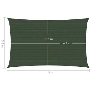 Berkfield Sunshade Sail 160 g/m2 Dark Green 3.5x5 m HDPE