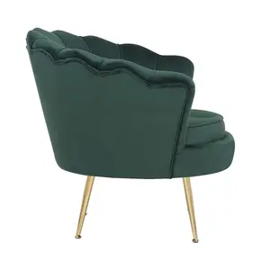 Velvet Bottle Green Daisy Accent Chair