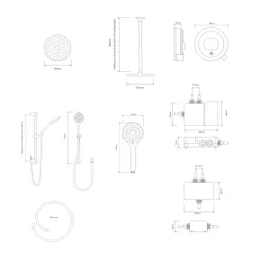 Aqualisa Optic Q Concealed valve HP/Combi Wall fed Smart Digital mixer 3-spray pattern Shower with & Ceiling-fixed head