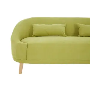 Interiors By Premier Comfortable Green Linen Sofa, Contemporary Seater Sofa For Livingroom, Stylish Mid Century Sofa For Bedroom