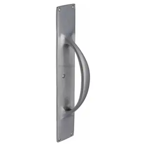 Heritage Door Pull Handle on Plate Satin Chrome