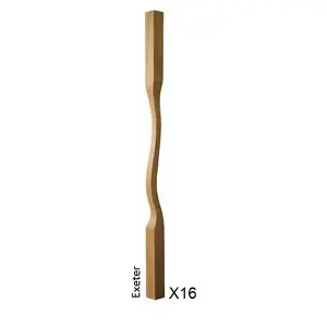 Oak Spindle Exeter 41mm x 41mm x 900mm - 16 Pack UK Manufactured Traditional Products Ltd