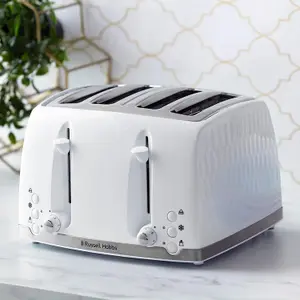 Russell Hobbs Honeycomb White Breakfast Bundle