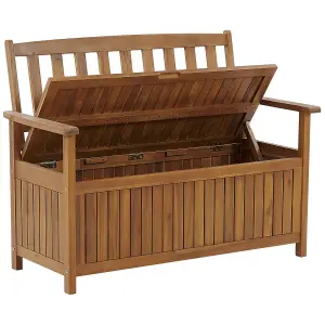 Garden Bench SOVANA with Storage Acacia Wood Light Wood