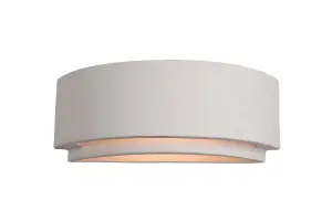 Luminosa Ceramic 1 Light Indoor Plaster Wall Light - 100W Unglazed, E27