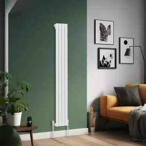 Right Radiators 1600x272 mm Vertical Single Flat Panel Designer Radiator White