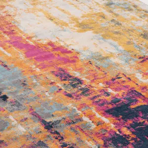 Fun Multicolour Distressed Abstract Area Rug 120x170cm