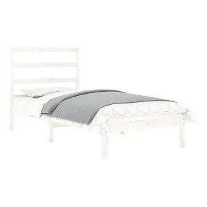 Berkfield Bed Frame White Solid Wood 90x190 cm Single