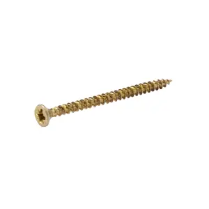 TurboDrive Pozidriv Yellow-passivated Steel Screw (Dia)3.5mm (L)50mm, Pack of 20