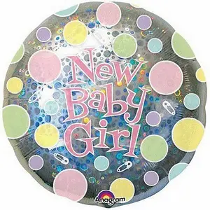 Spot on Gifts New Baby Girl Dotted Foil Balloon Multicoloured (One Size)